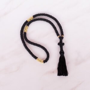 100-black-floss-yellow-beads-gold-cross-tassel-christian-orthodox-gift