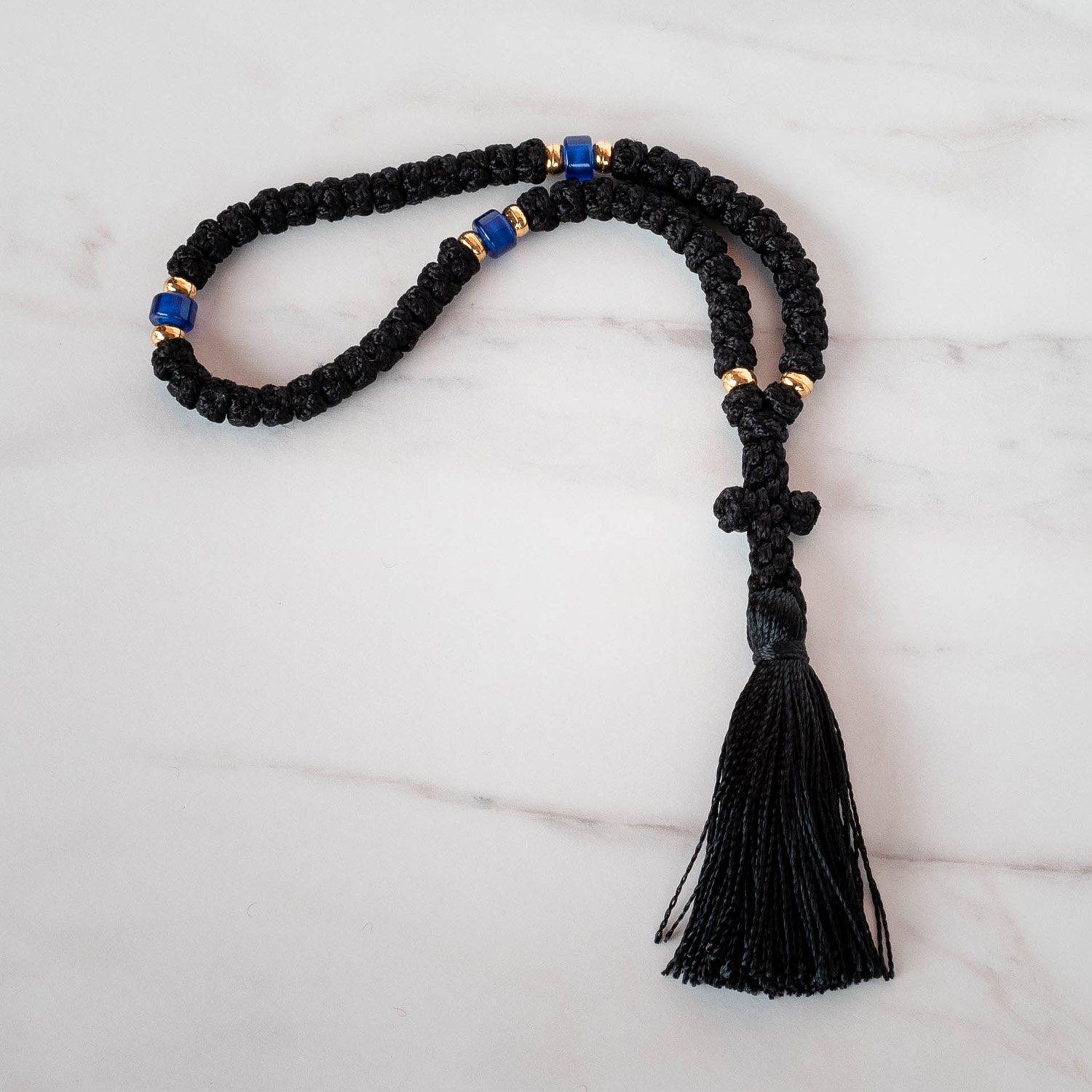 Traditional 50-knots Black Christian prayer rope- Psifida.shop