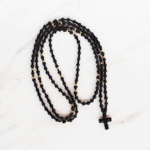 150-knots Black rattail Semi-spaced Prayer rope