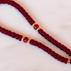 High quality handmade red prayer rope with firm and alligned knots