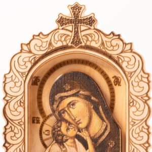 Handcrafted Wooden Icon of Holy Theotokos