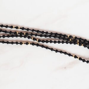 150-knots Black rattail Semi-spaced Prayer rope